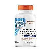 Doctor's Best Glucosamine Chondroitin MSM + Hyaluronic Acid with OptiMSM Featuring Biocell Collagen, Joint Support, Non-GMO, Gluten & Soy Free, 150 Caps