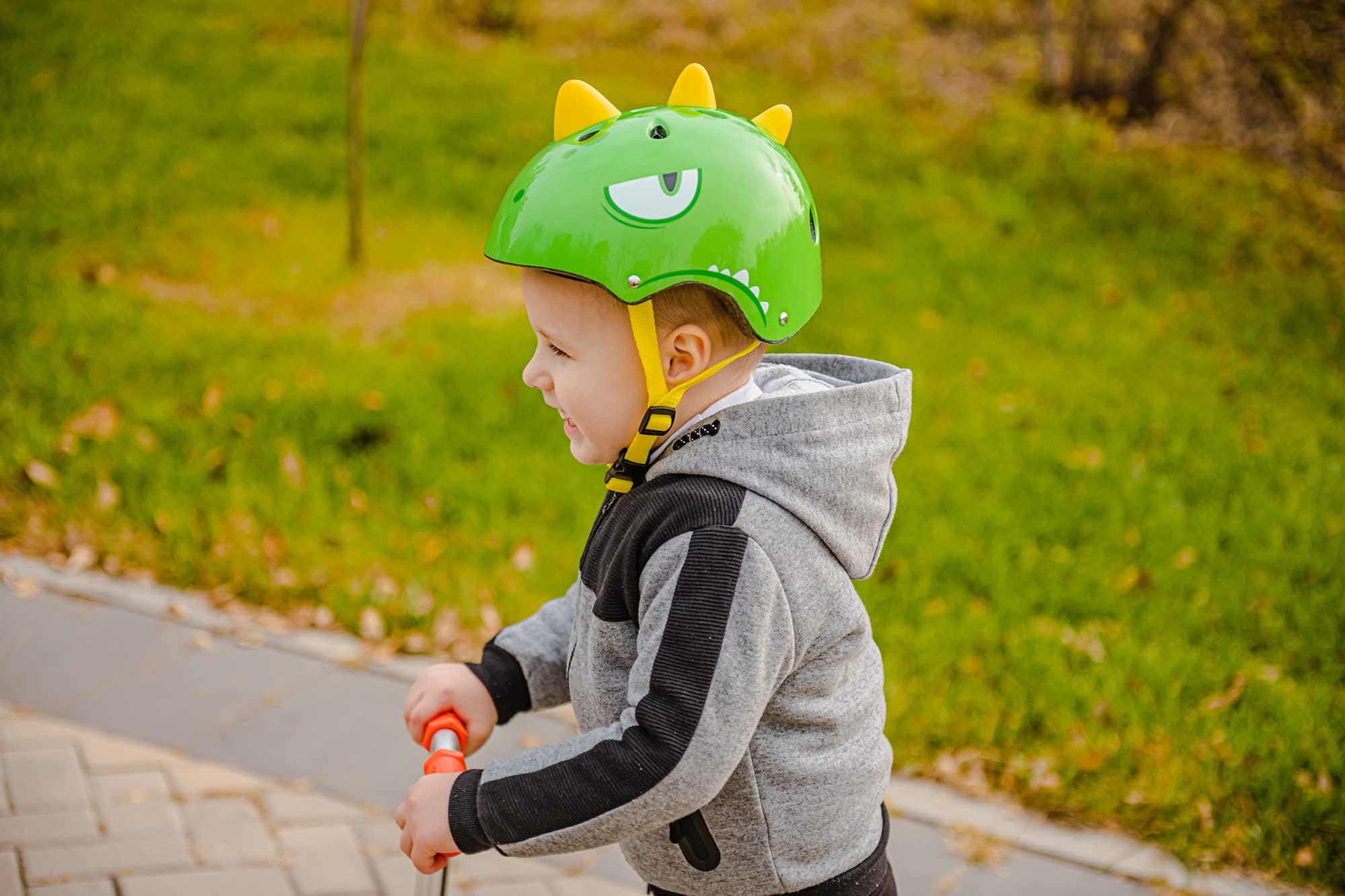 RoyalBaby Kids Bike Helmet Toddler to Youth Sizes for Boys Girls Dinosaur Helmet Green Dino Helmets for Multi-Sport