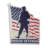 PinMart Veteran Pin – Patriotic American Lapel or Hat Pin – Proud to be Retired Army, Navy, Air Force or Marine Corps – Gold Plated Enamel Pin with Secure Clutch Back