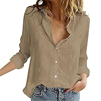 Button Down Blouses for Women Dressy Shirts Lightweight Business Tops Collar Long Sleeve Fall Outfits 2023