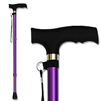 Walking Cane - Adjustable Walking Stick - Lightweight Aluminum Offset Cane with Ergonomic Handle and Wrist Strap - Ideal Daily Living Aid for Limited Mobility