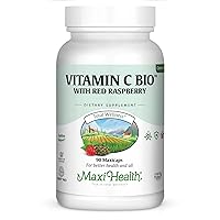 Maxi Health Vitamin C Bio with C, Red Raspberry, Lemon Bioflavonoids • Vain and Capillary Support 90 Capsules Kosher for Passover