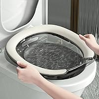 Sitz Bath for Toilet Seat Foldable Sitz Bath Tub for Bathtub Soothes Hemorrhoids & Perineum for Pregnant Women Postpartum Care Soaked Steam Relief of Vaginal/Anal Inflammation,Transparent Gray
