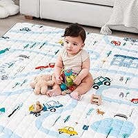 WONDAY Soft Non Toxic Baby Floor Playmat for Playpen, Car Foldable Kids Crawling Mat 50 x 50 for Babies 6-12 Months, Infant Play Pen Mat for Toddlers 1-3