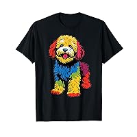 Maltipoo Mom or Dad Cute Colorful Happy Dog Lover Black T-Shirt