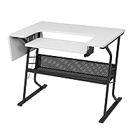 Sew Ready Eclipse Hobby/Sewing Craft Table, Black/White