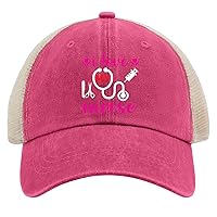 I Love My Nurse Hat for Womens Baseball Cap Vintage Washed Workout Hat Cotton