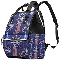 Nautical Boat Diaper Bag Backpack Baby Nappy Changing Bags Multi Function Large Capacity Travel Bag