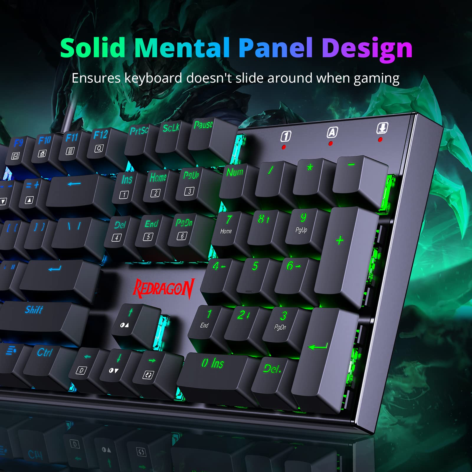 Redragon Mechanical Gaming Keyboard with Red Switches, Wired Keyboard Mechanical with RGB Backlit, Fully Progammable, Durable Aluminum Frame, Anti-Ghosting for PC Windows Mac, K565, Black