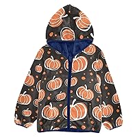 Orange Pumpkins Black Baby Boy Fleece Jacket Toddler Boy Zip Up Jacket Navy Blue Warm Baby Boy Clothes 3T