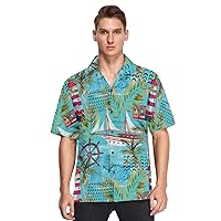 ALAZA Mens Quick Dry Hawaiian Shirt Button Down Workout Shirt