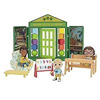 CoComelon School Time Deluxe Playtime Set - JJ, Bella, Ms. Appleberry The Teacher and 5 Accessories (Table, Cot, Armchair, Easel, Walls) - Toys for Kids, Toddlers, and Preschoolers