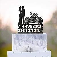 Ride With Me Forever Motorcycle Bride And Groom Cake Topper Motorbike Wedding Cake Topper Motorcycle Wedding Biker Cake Topper A502