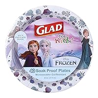 Glad for Kids Disney Frozen 8.5” Paper Plates | Disney Frozen Paper Plates, Kids Snack Plates | Anna and Elsa Paper Plates for Everyday Use, 8.5” Paper Plates, 40 Count - 8 Pack