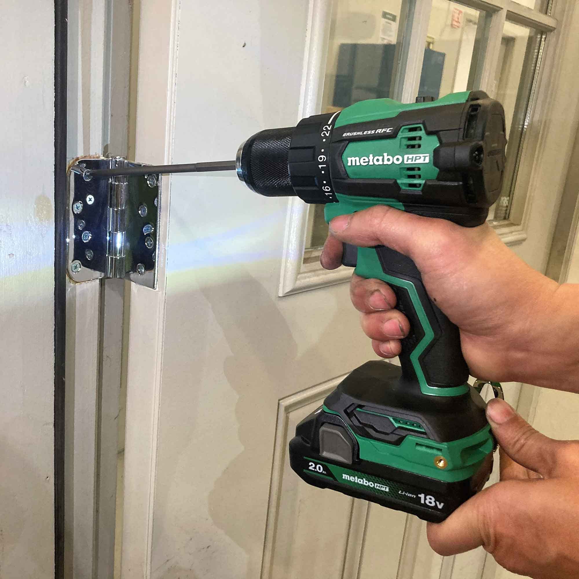 Metabo HPT 18V MultiVolt™ Cordless Brushless Hammer Drill Kit | Includes 2-18V 2.0Ah Batteries | 620 in-lbs of Torque | Reactive Force Control | DV18DEX