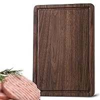 Muso Wood Walnut Cutting Board for Kitchen, Wooden Cutting Board with Juice Groove and Side Handle, Wood Board for Food and Charcuterie (13 x 9 in)