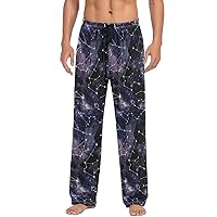 ALAZA Space and Stars Men's Pajama Pants Soft Long Sleep Pants Lounge Pajama Bottoms with Pockets