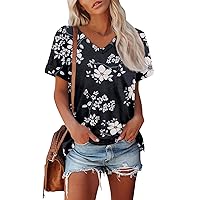 Women Tops Short Sleeve Shirts for Women Fashion Tops Trendy Lightweight Soft Casual Summer Outfits 2024 Blouse Tunic