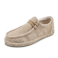 Men's Canvas Linen Slip On Loafer Lightweight Breathable Casual Shoes 2024 Autumn Spring Walking Shoes for Men