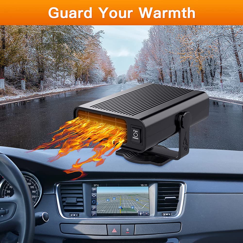 Car Heater That Plugs Into Cigarette Lighter 12V 150W Portable 2 in 1 Car Heating Cooling Fan Defrost Defogger