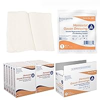 Dynarex Hemostat Gauze Dressings - Soluble Regenerated Cellulose Dressings for Wound Care & Bleeding Control - Sterile, Non-Latex, External Use Only - 20 Individually Packed Gauzes Per Box