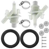385311641 RV Water Valve with 385311658 Flush Ball Seal Replacement for 300 310 320 Series Pedal Flush Valve Toilet RV Toilet Parts Seal for Camper Toilet - 2 Set