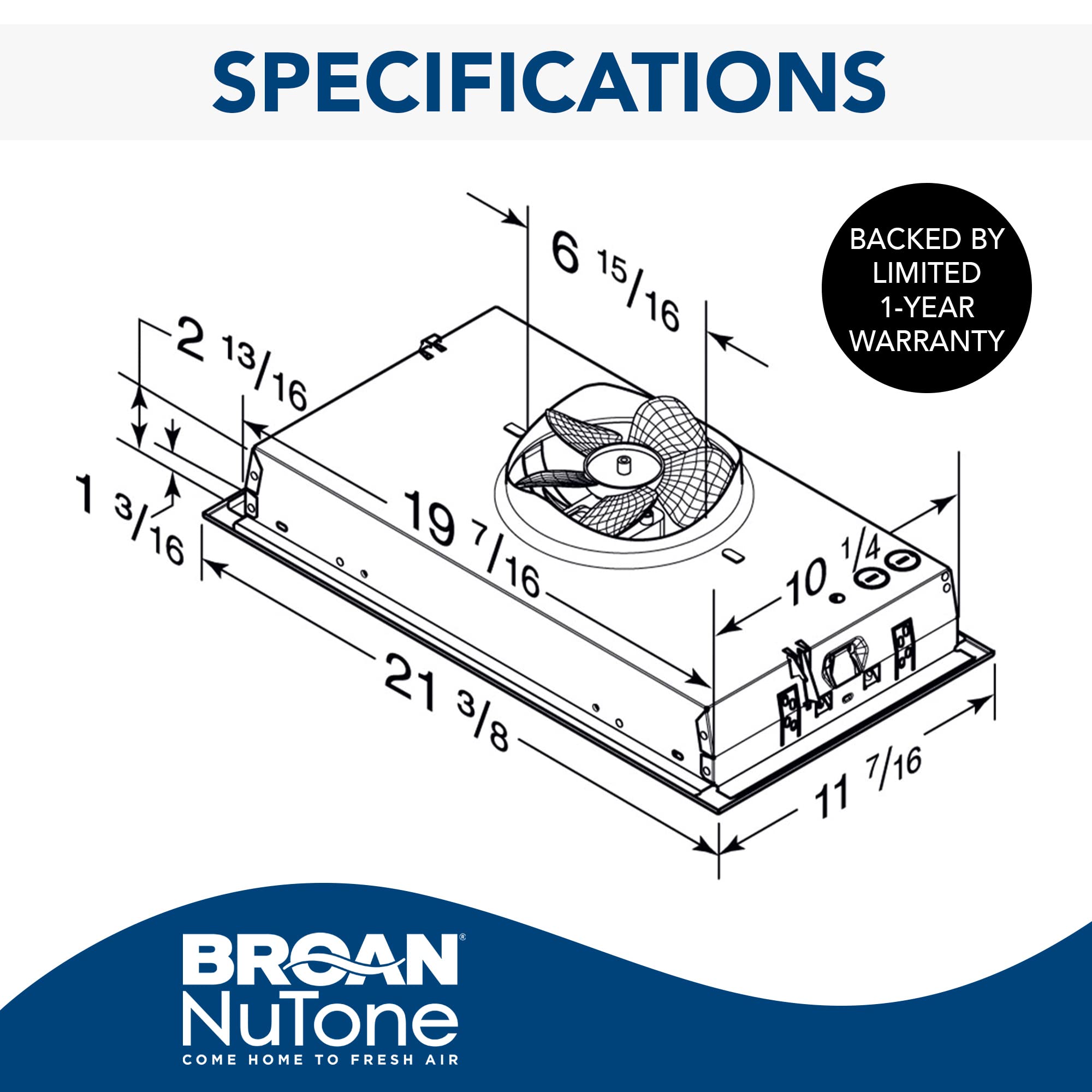 Broan-NuTone PM300SS Custom Power Pack Range Hood Insert with 2-Speed Exhaust Fan and Light, 300 Max Blower CFM & LB30SS Optional Box Power Pack Hoods, Stainless Steel, 30-Inch Range Liner