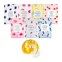 Vitamasques Juicy Face Sheet Mask Pack & Vegan Collagen Eye Pads Bundle