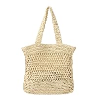 Straw Tote Bag for Women Casual Beach Purse Summer Large Woven Shoulder Handbag