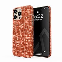 BURGA Phone Case Compatible with iPhone 13 PRO - White Polka Dots Pattern Vintage Orange Fashion Cute for Girls Thin Design Durable Hard Shell Plastic Protective Case