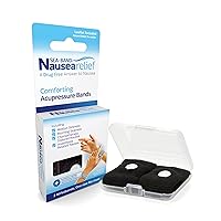 Anti-Nausea Acupressure Wristband for Motion & Morning Sickness, 1 Pair, Black