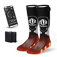 ThxToms Heated Socks for Men Women with App Control, 5000mAh Rechargeable Battery Electric Heating Socks,Upgraded Washable Foot Warmer for Arthritis Ice Fishing Skiing Hunting