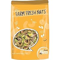 California Pistachio Kernels with Pink Himalayan Salt (2 Lbs) Shelled - Oven Roasted to Perfection in Small Batches for Added Freshness - Farm Fresh Nuts Brand