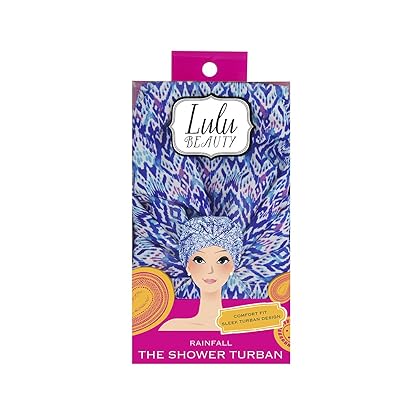 Lulu Beauty The Shower Turban, Roomy Design for Fullest Hair, Rainfall, 1 Count