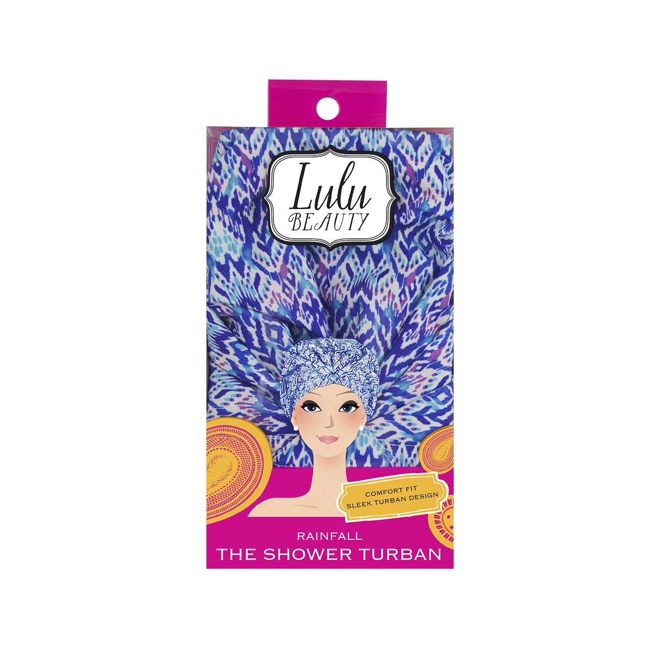 Lulu Beauty The Shower Turban, Roomy Design for Fullest Hair, Rainfall, 1 Count
