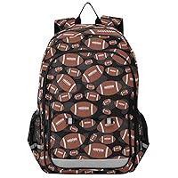ALAZA Brown and Black Football Backpack Bookbag Laptop Notebook Bag Casual Travel Trip Daypack for Women Men Fits 15.6 Laptop