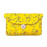 Handmade Portable Soft Carry Pouch for New2DSXL Thickened Storage Bag Yellow Color, for New 2DS XL / LL 2DSXL 2DSLL Handheld Consoles, PKQ Cartoon Edition Anti-bump Protective Travel Pocket