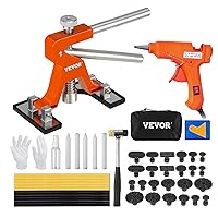 VEVOR 50 PCS Dent Removal Kit, Paintless Dent Repair Kit with Golden Dent Lifter, Hot Glue Gun and Glue Sticks, Car Dent Puller Kit for Auto Dent Removal, Small Hail Damage, Door Ding