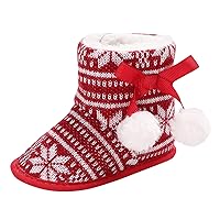 Kids Size 1 Shoes Girls Christmas Snowflake Print Shoes Baby Girls Boys Soft Booties Stride Baby Girl Shoes