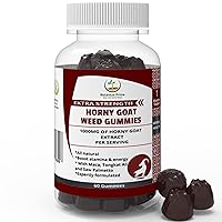 Enhanced Vitality 1000mg Horny Goat Weed Gummy with Maca, Tongkat Ali & Saw Palmetto - Supports Healthy Blood Flow and Long-lasting Energy - 60 Gummies