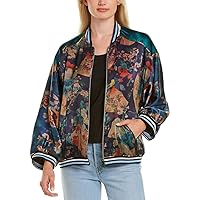 Johnny Was Women's Silk Printed and Reversible Bomber