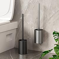 Deluxe Toilet Brush with Holder, Stainless Steel Toilet Bowl Brush, Modern and Compact Toilet Cleaner Brush, Long H-ANDle Bristles for BathR-OOM Cleaning10ML Online Shopping Home
