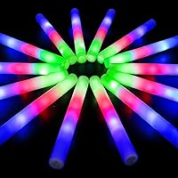 Foam Glow Sticks Bulk 36Pcs Glow Sticks Party Pack LED Foam Sticks with 3 Modes Colorful Flashing Glow Party Supplies Light Up Foam Sticks for Wedding Concert Birthday Halloween Party Favors