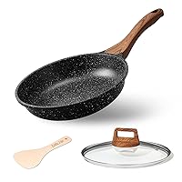 ESLITE LIFE 11 Inch Nonstick Skillet Frying Pan with Lid Egg Omelette Pan, Granite Coating Cookware Compatible with All Stovetops (Gas, Electric & Induction), PFOA Free