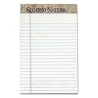 TOPS - Second Nature Recycled Note Pads, Lgl/Margin Rule, 5 x 8, White, 50-Sheet, Dozen - Sold As 1 Dozen - Perforated pages with red margin rule.