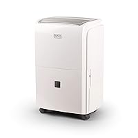 BLACK+DECKER 4500 Sq. Ft. Dehumidifier with Drain Pump for Extra Large Spaces and Basements, Energy Star Certified, BDT50PWTB