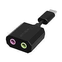 SABRENT USB Type C External Stereo Sound Adapter for Windows and Mac. Plug and Play No Drivers Needed. (AU-MMSC)