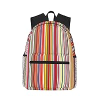 Colorful Stripes. Print Backpack Casual Backpack Laptop Backpacks Travel Bag Work Computer Bag