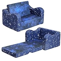 Constellation Kids Sofa, 2-in-1 Kids Couch Fold Out, Convertible Sofa to Bed for Girls and Boys