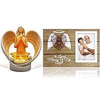 Memorial Gifts Bundle in Memory of Loved Ones, Tealight Candle Holder W/Flickering Led Candle + Wood Picture Frame 4x6 Photo - Sympathy Gifts, Bereavement Gifts, Remembrance Gifts, Condolence Gifts